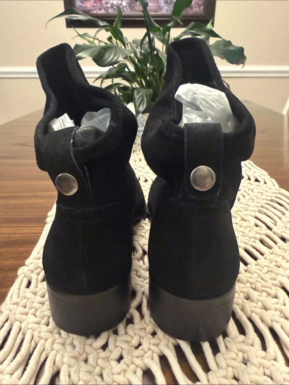 Lucky Brand Black Suede Ankle Booties